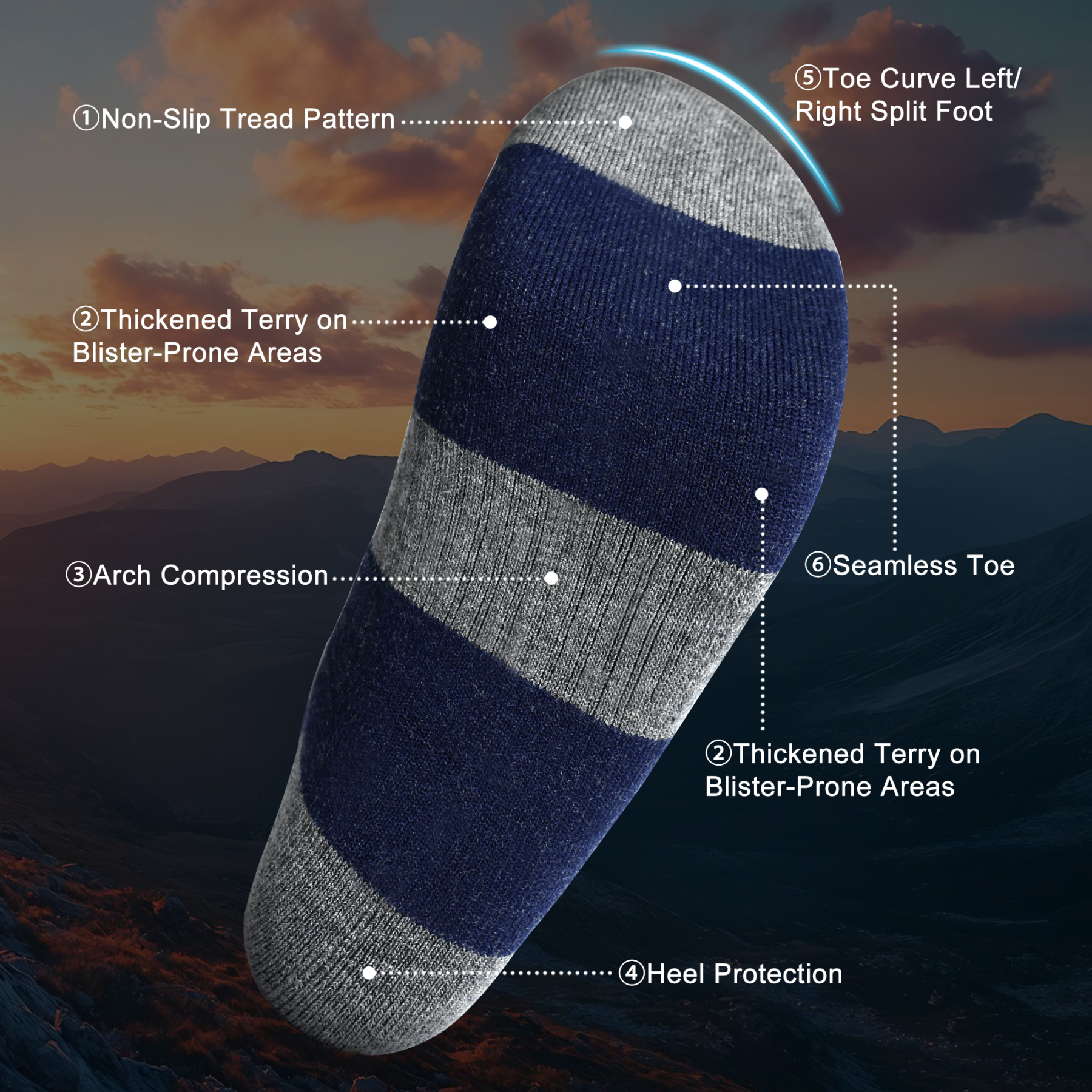 3 Pack Men's Merino Wool Micro Crew Half Cushioned Hiking Socks SS01M