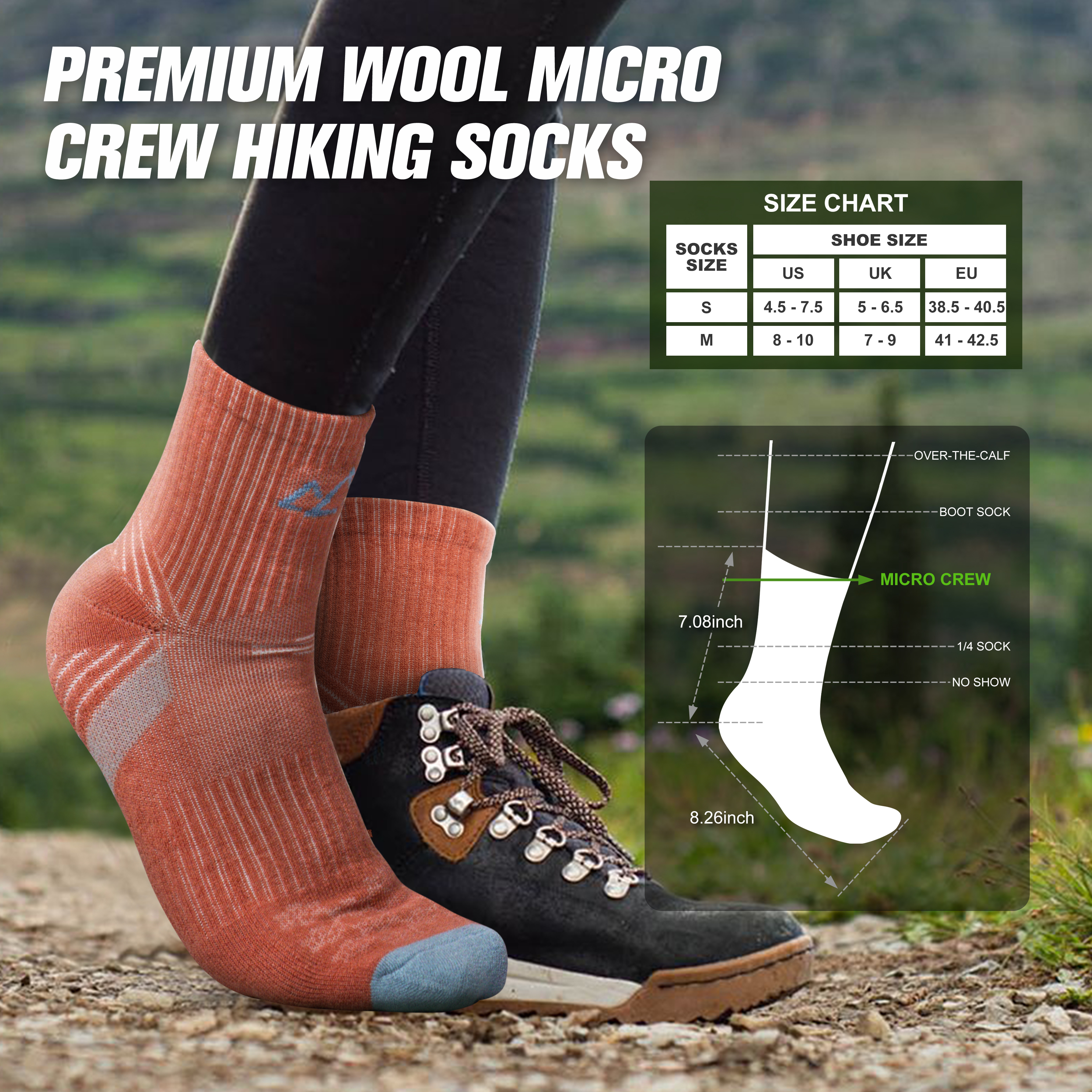 5 Pack Women's Merino Wool 1/4 Sock Shorty Half Cushioned Hiking Socks SS12F