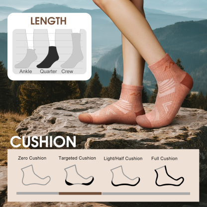 5 Pack Women's Merino Wool Quarter Hiking Running Socks Target Cushioned SS13F