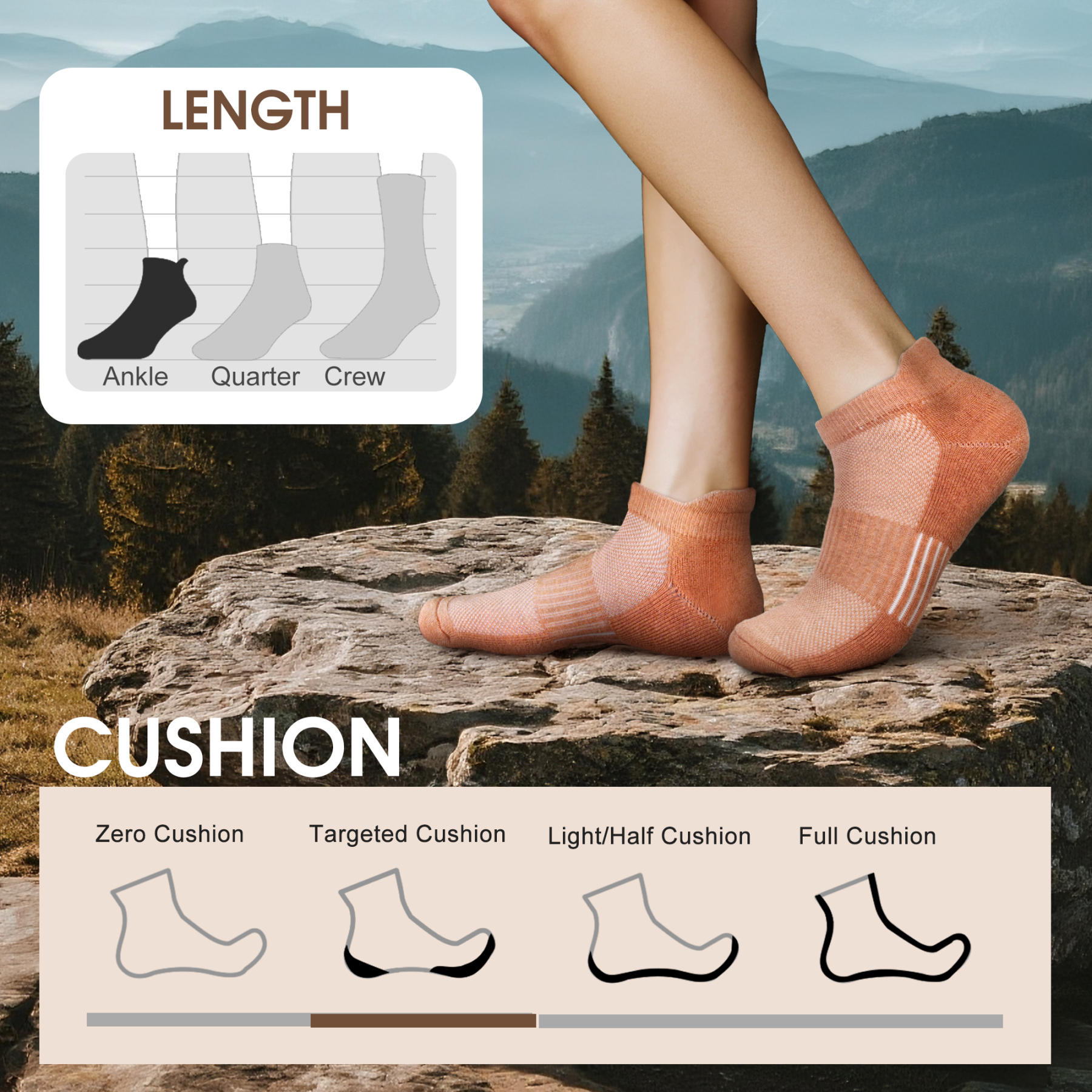 5 Pack Women's Merino Wool Ankle Hiking Running Socks Target Cushioned SS15F