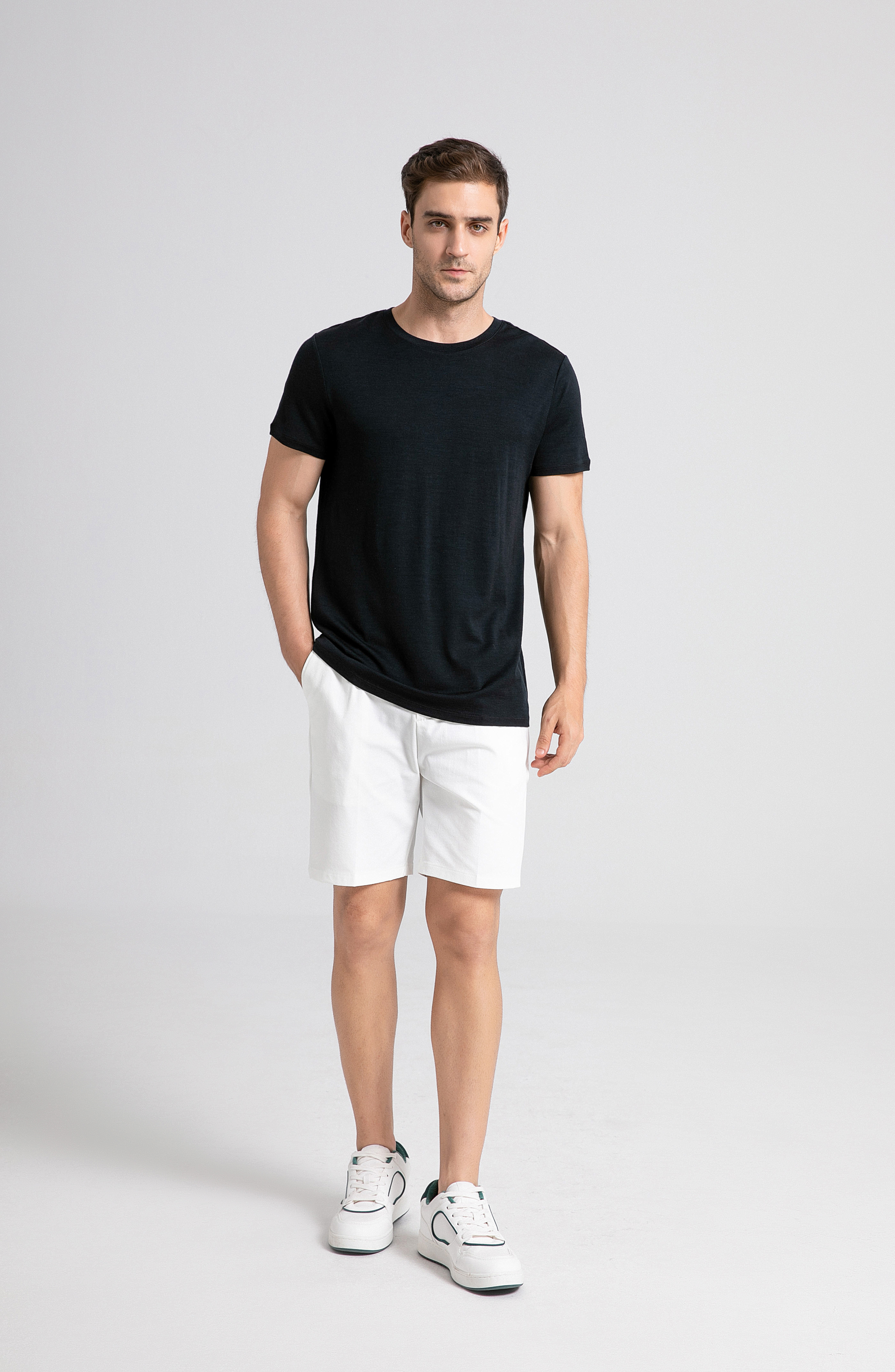 Men's Merino 150 Short Sleeve Crew T-shirt Black Ink