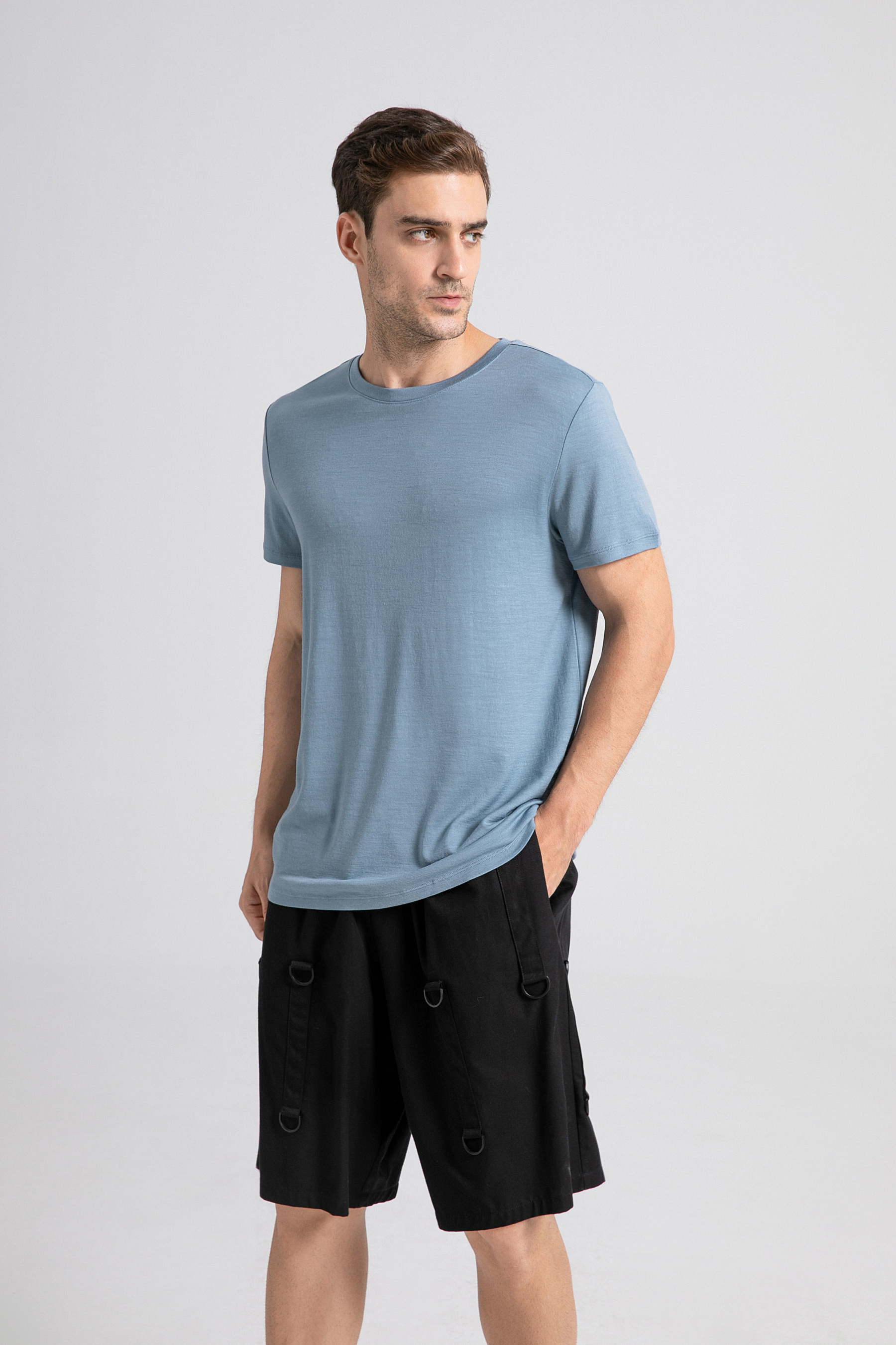 Men's Merino 150 Short Sleeve Crew T-shirt Light Sky Blue