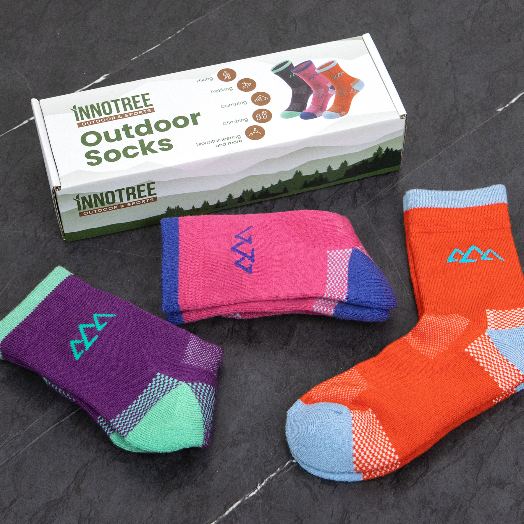 3 Pack Women's Merino Wool Micro Crew Half Cushioned Hiking Socks SS09F