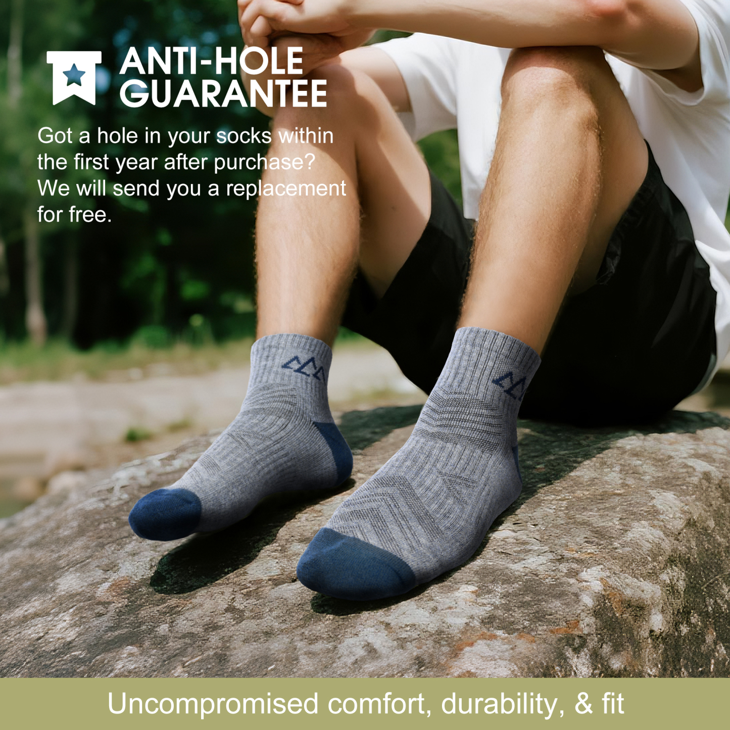 5 Pack Men's Merino Wool Quarter Hiking Running Socks Target Cushioned SS13M