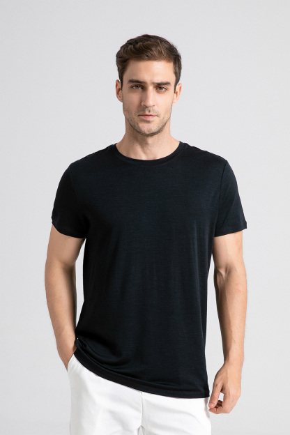 Men's Merino 150 Short Sleeve Crew T-shirt Black Ink