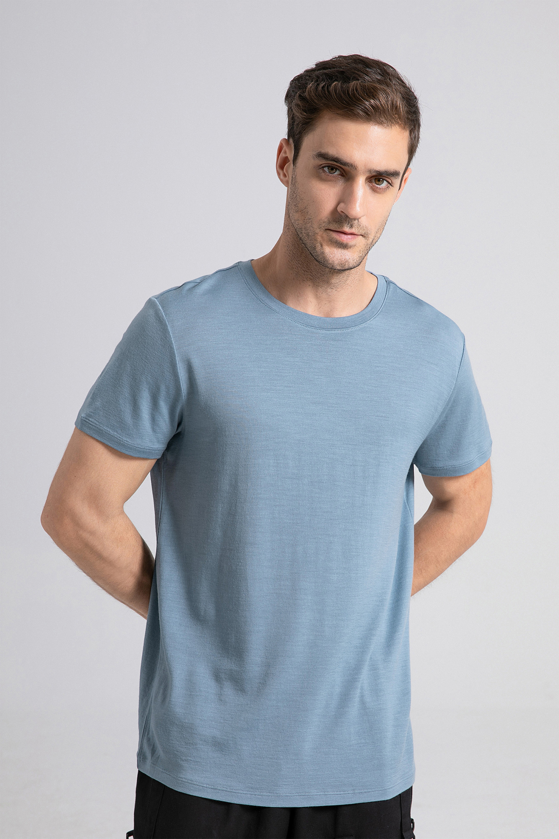 Men's Merino 150 Short Sleeve Crew T-shirt Light Sky Blue