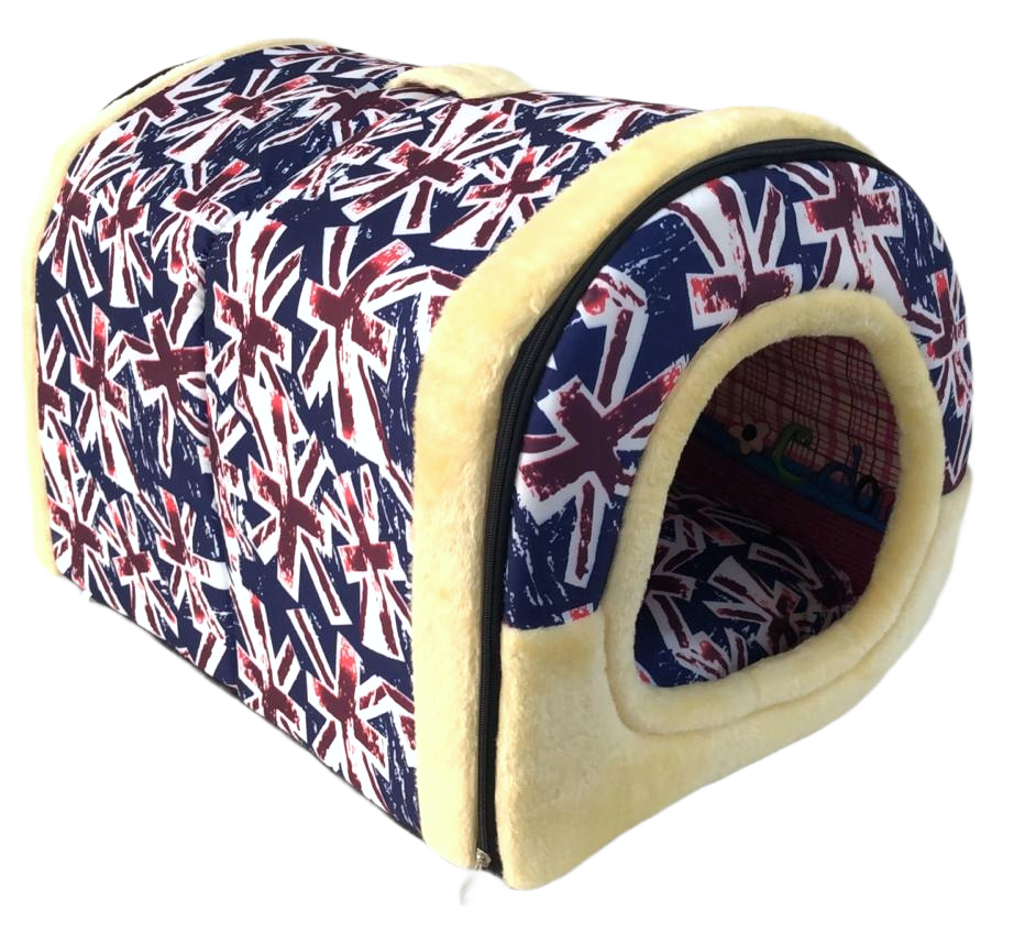 英國旗折疊式兩用窩 (配墊)(墊可拆洗)
