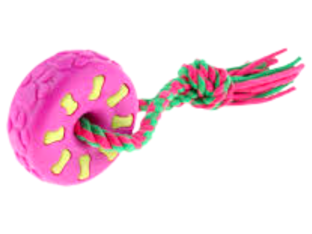 TPR發聲飛輪潔齒繩狗玩具