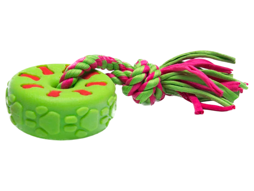 TPR發聲飛輪潔齒繩狗玩具