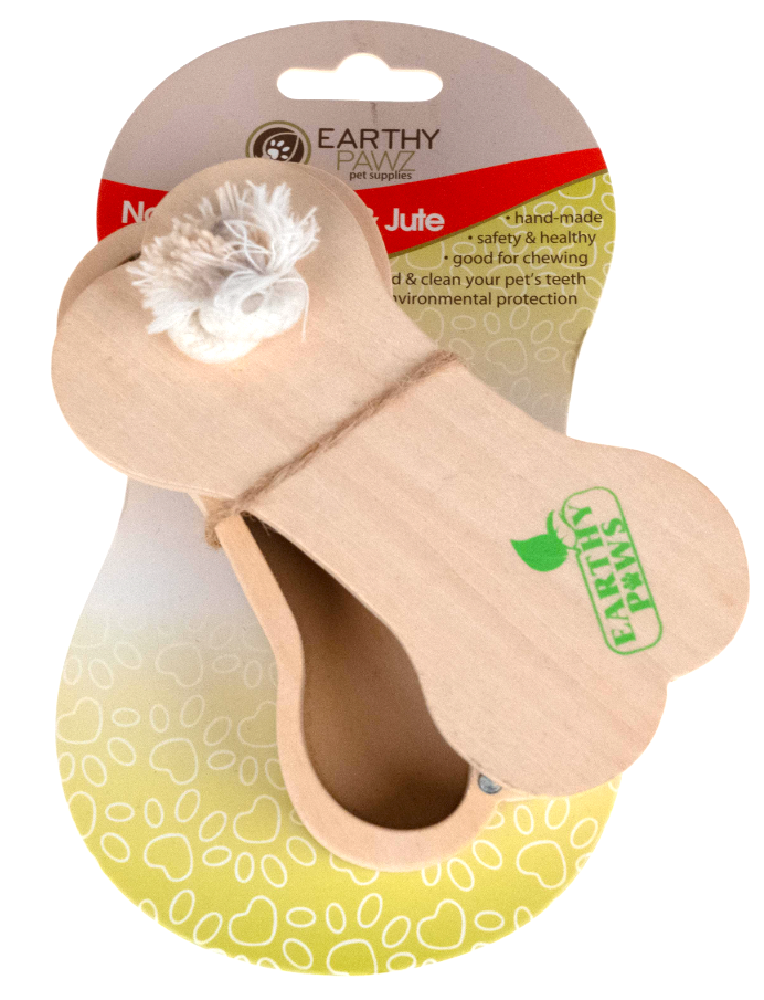 天然木磨牙清潔狗骨智力玩具