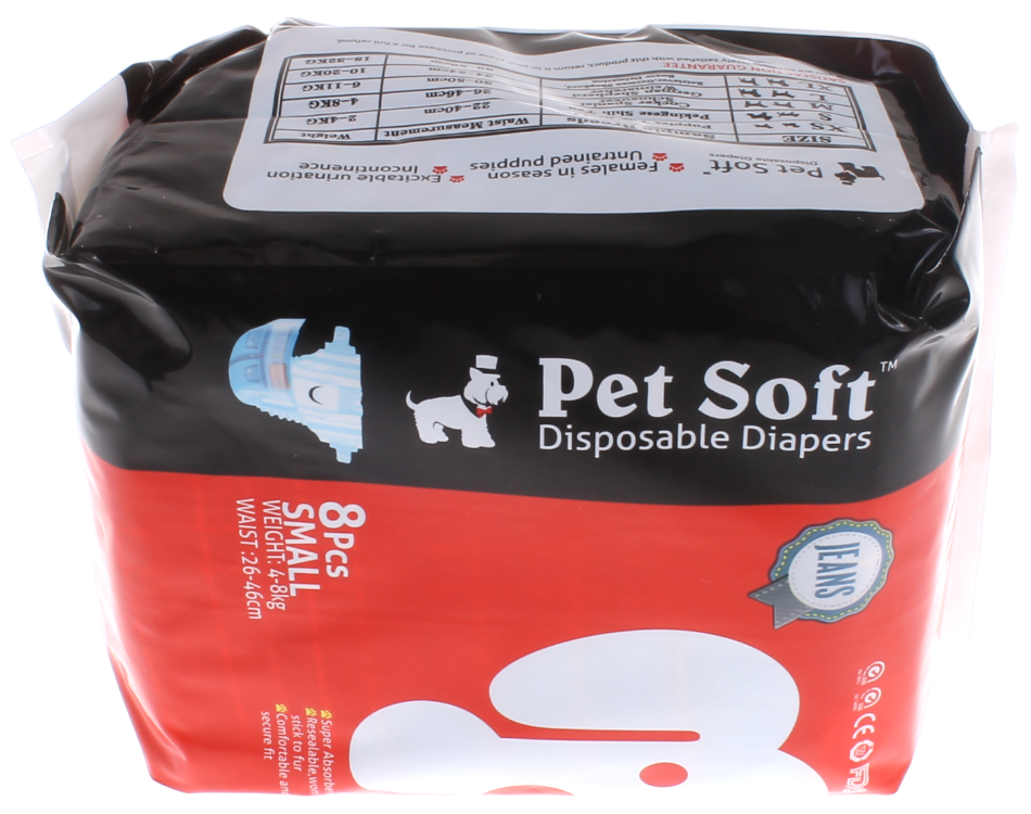 新款 Pet Soft 方便尿褲 (牛仔布印花) S