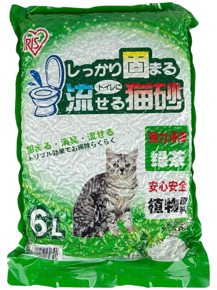 日本 IRIS 綠茶味豆腐貓砂(可沖廁所)