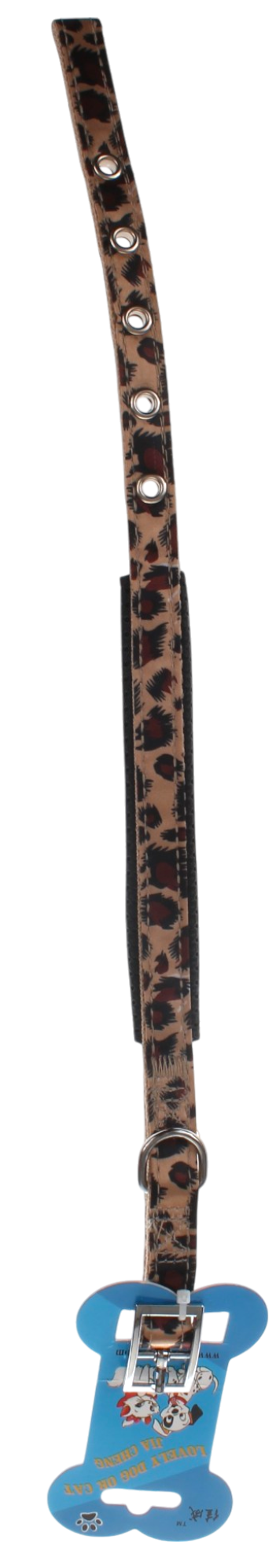 JC 泡棉光滑豹紋頸帶(皮扣)