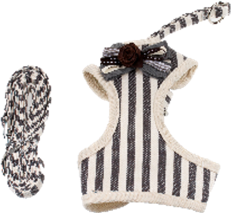 灰條紋蝴蝶結護胸式拉胸帶