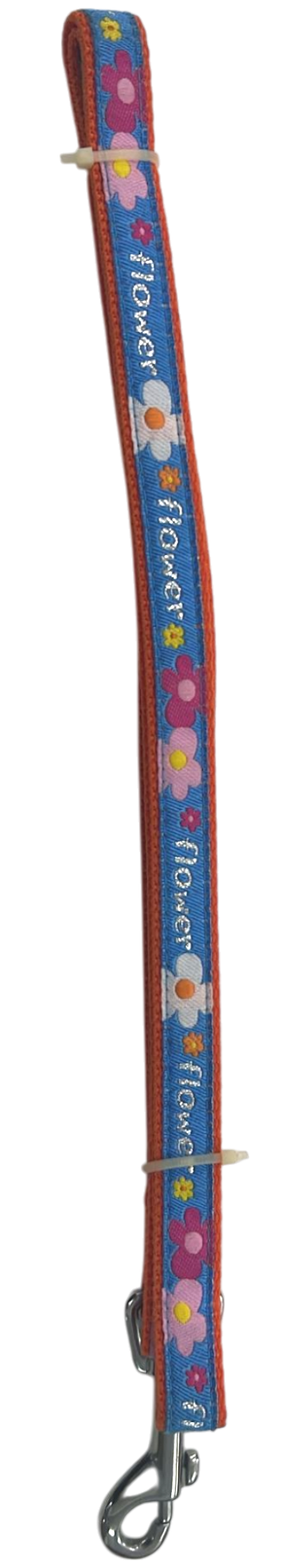 花圖案什色花邊淨拉帶（淺藍色）