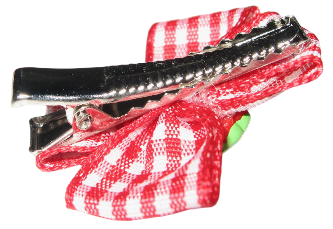 Lovabledog 草莓格子精緻寵物髮夾