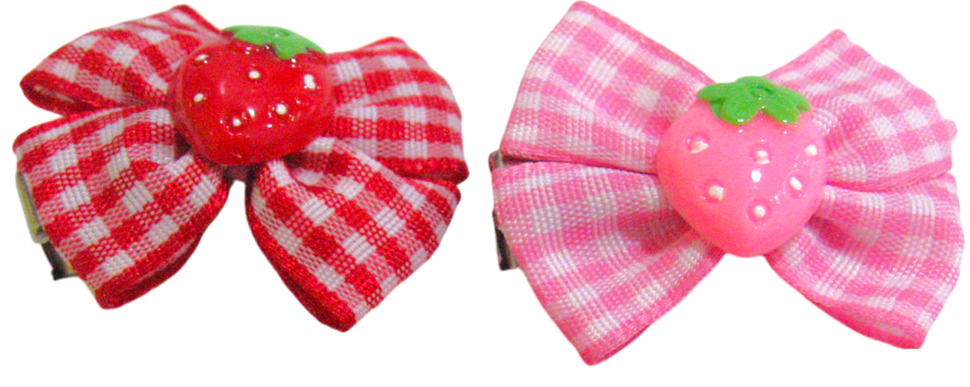 Lovabledog 草莓格子精緻寵物髮夾