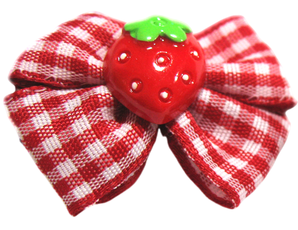 Lovabledog 草莓格子精緻寵物髮夾