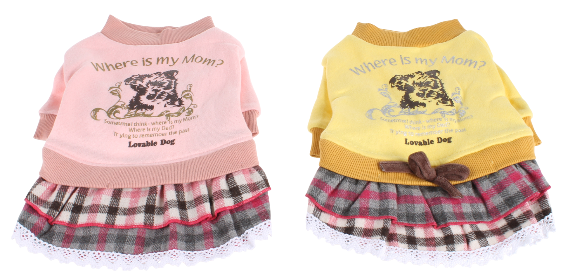 Lovabledog Baby Poodle 秋冬裙（粉紅、黃）