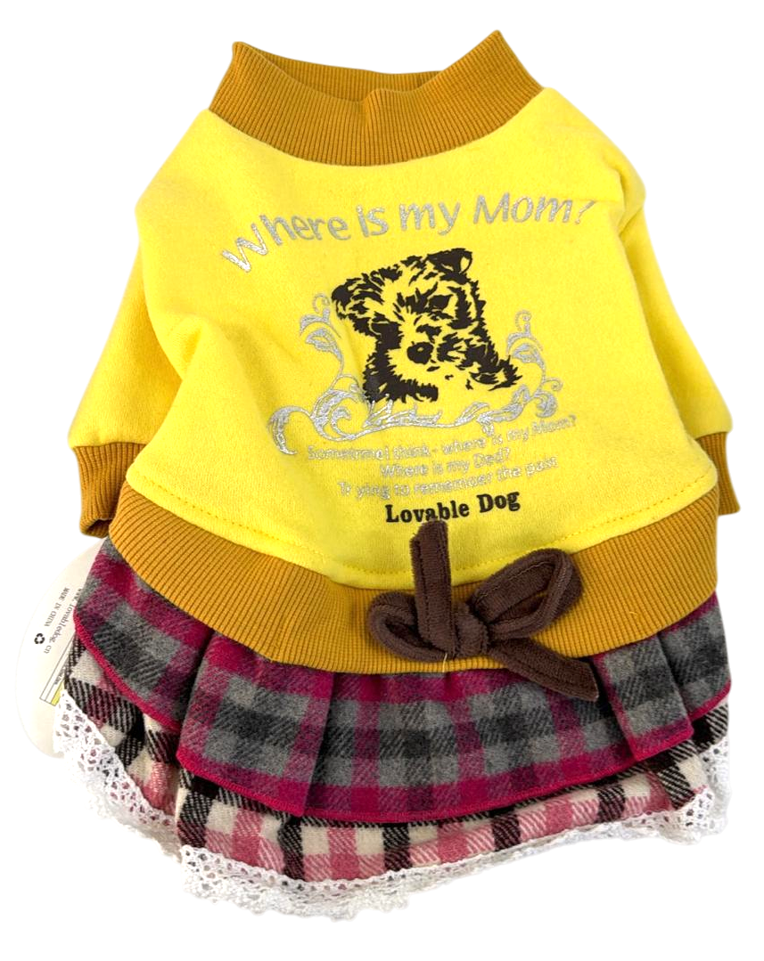 Lovabledog Baby Poodle 秋冬裙（粉紅、黃）