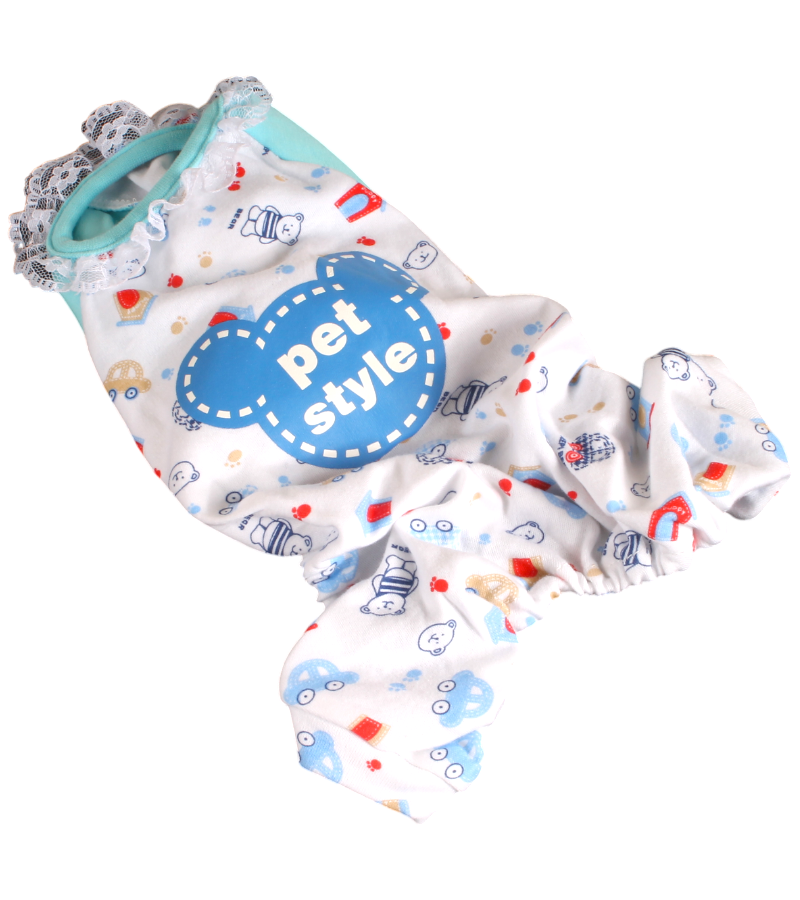 圖章小熊連褲睡衣