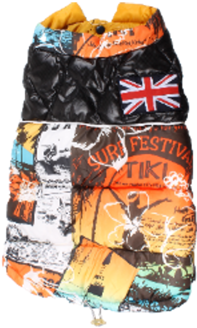 TC板畫併色夾棉背心