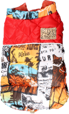 TC板畫併色夾棉背心