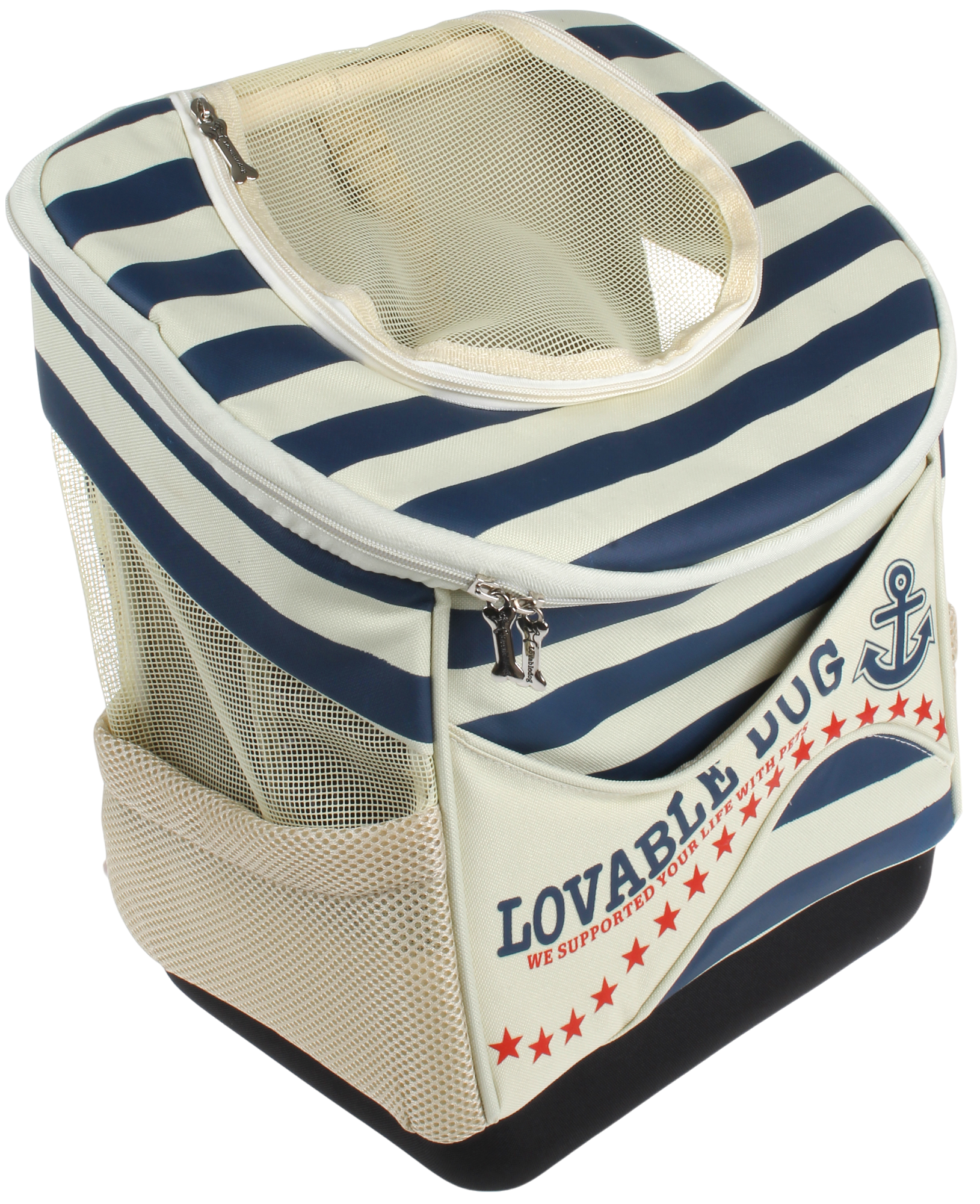 Lovabledog水手背包式寵物袋(全拉鏈)