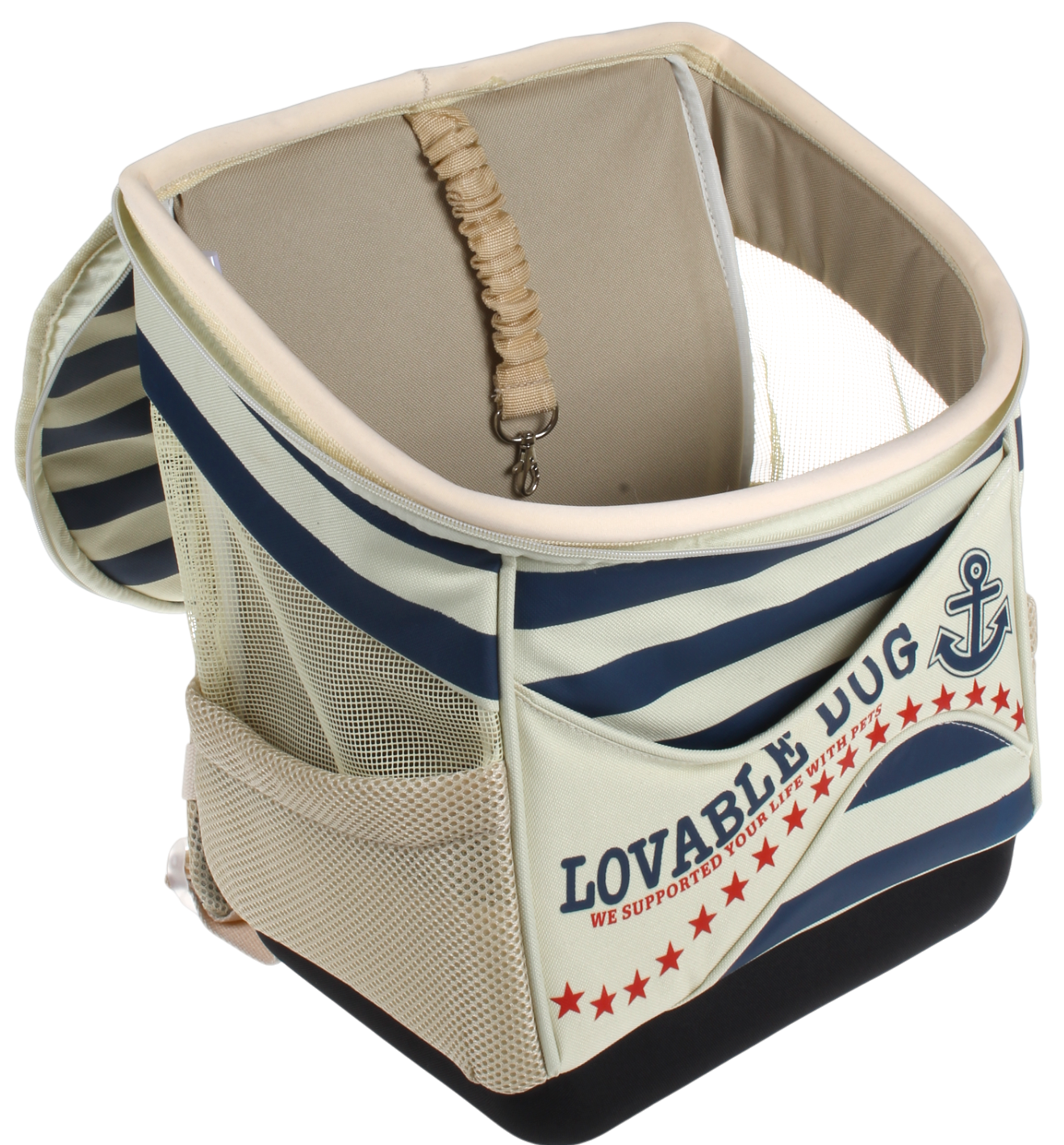Lovabledog水手背包式寵物袋(全拉鏈)