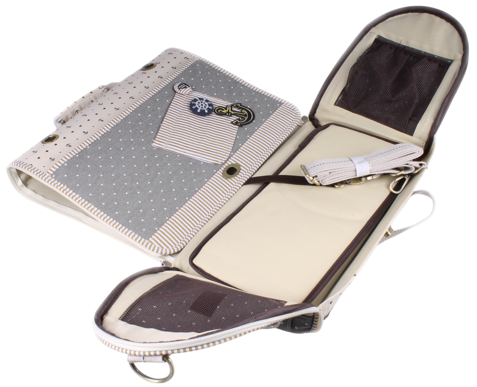 Royal Want 水手紋章波點兩用寵物背包 (全拉鏈)(全遮光)