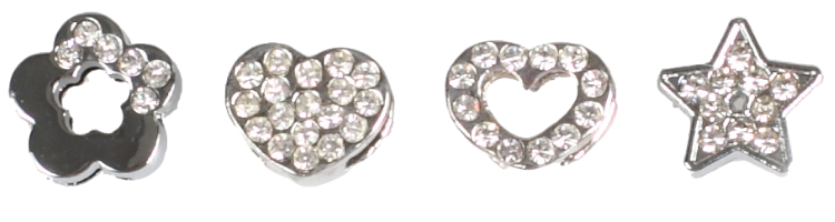 10mm水晶字粒（☆,心,花,腳印）（圖案隨機）