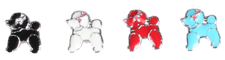 8mmQ版七彩水晶字粒（貴賓犬圖案）（顏色隨機）