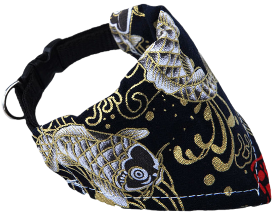 和風印花寵物口水三角巾