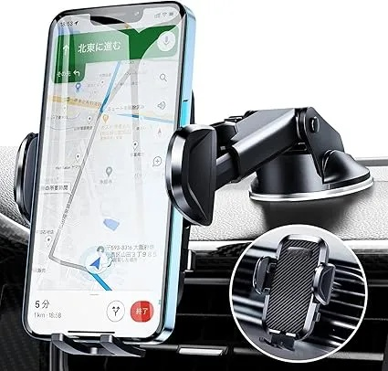 スマホホルダー 車 車載ホルダー ゲルサクションカップ/クリップ 2in1