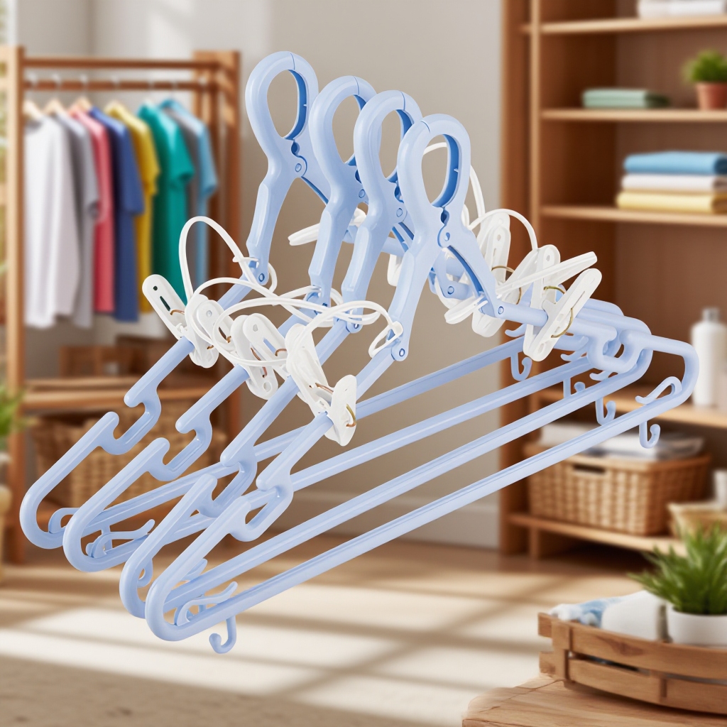 高層防風クリップ付きハンガー｜厚手プラスチック屋外物干しハンガー
