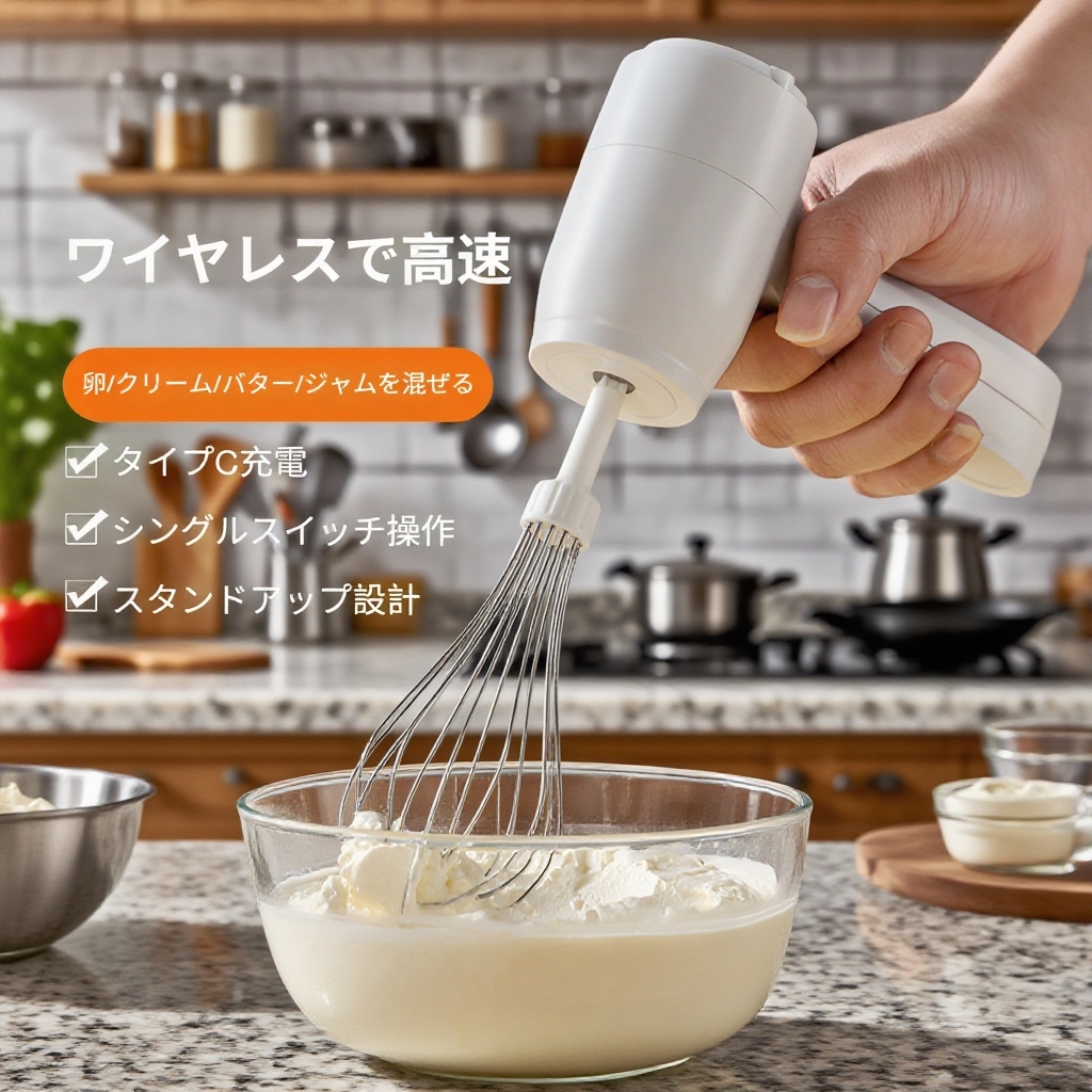 電動卵ビーター 家庭用クリーム自動泡立て器 ケーキベーキング用卵ビーター ハンドヘルドミキサー