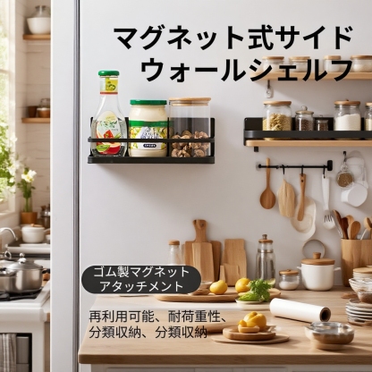 冰箱置物架 厨房用品挂架 收纳整理架 磁吸冰箱侧挂架 免打孔 侧置物架
