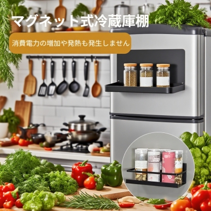 冰箱置物架 厨房用品挂架 收纳整理架 磁吸冰箱侧挂架 免打孔 侧置物架