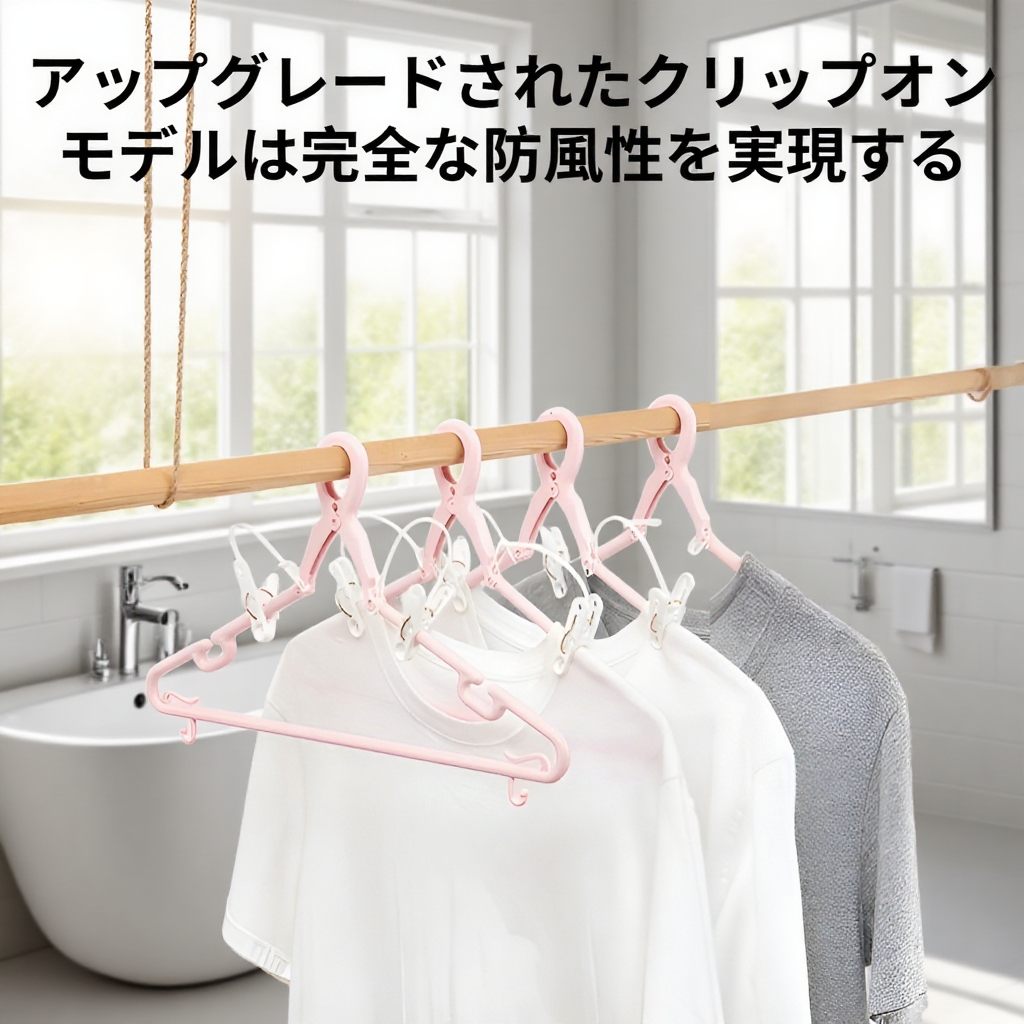 高層防風クリップ付きハンガー｜厚手プラスチック屋外物干しハンガー