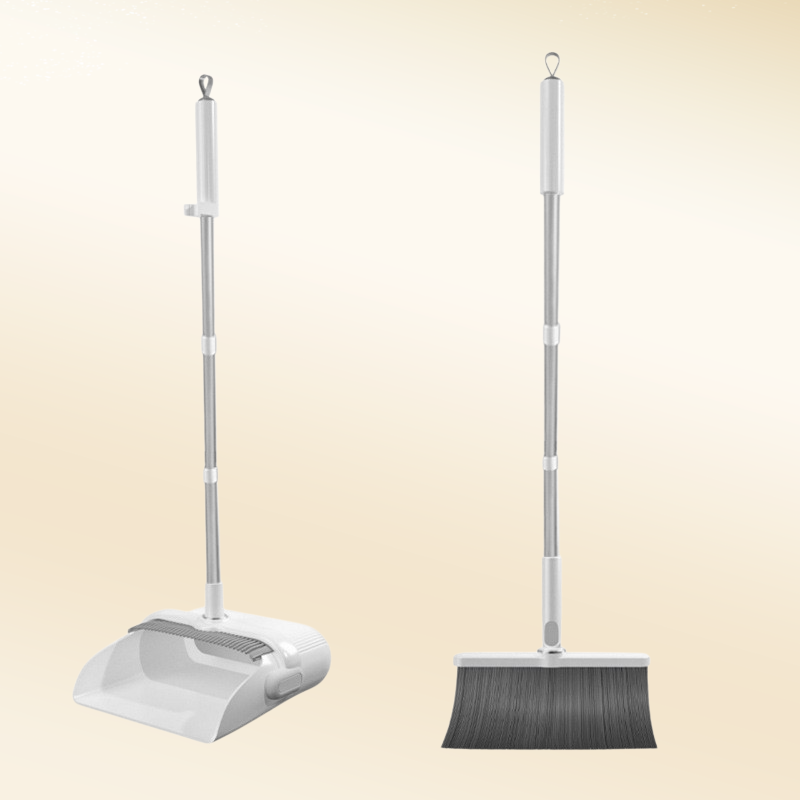 完璧な家庭用ほうきちりとりセット 太くなった長い柄の柔らかい毛の多機能掃除用具