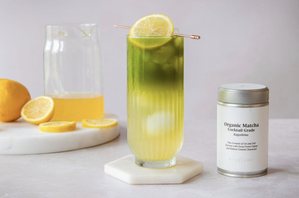 AVANTCHA Organic Matcha Cocktail Grade Kagoshima in a Matcha Lemonade
