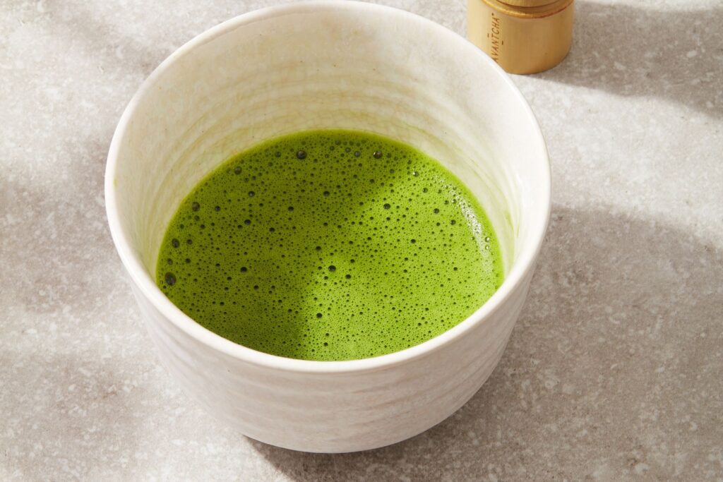 close up of high quality matcha