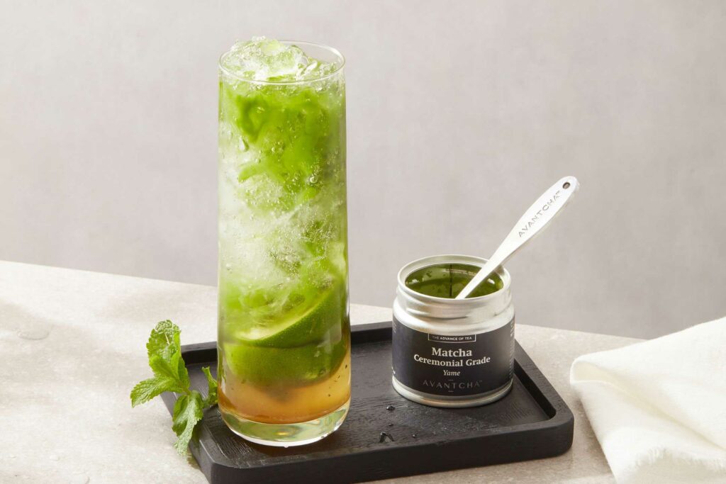 Matcha Mojito using AVANTCHA Organic Matcha Ceremonial Grade Yame Yabukita