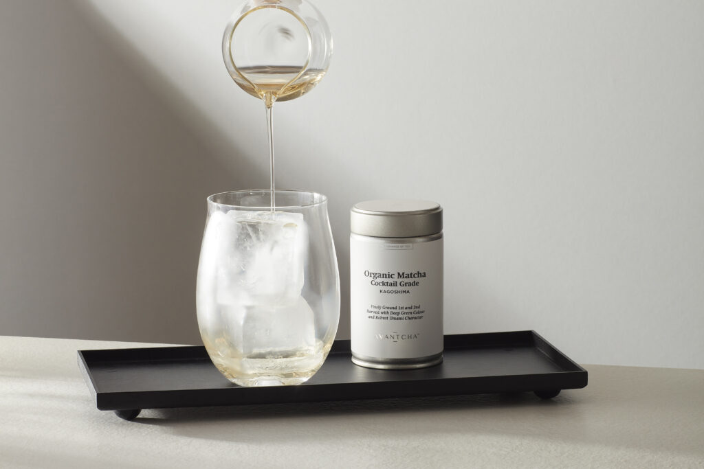 AVANTCHA Matcha Ceremonial Grade Kagoshima Natural Farming 80g in Iced Matcha Latte