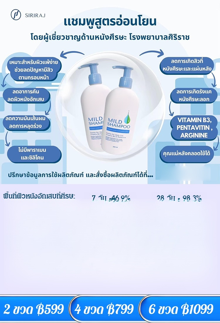 [ขายดีในติ๊กต๊อก】แชมพูป้องกันผมร่วงและแพ้ง่าย