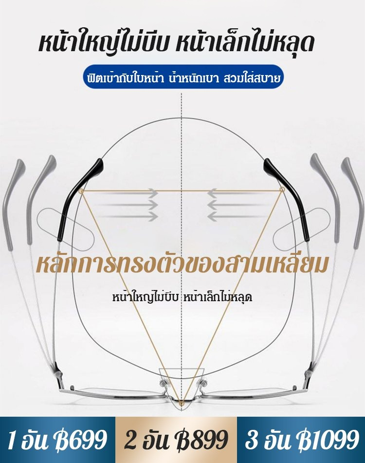 แว่นสายตายาวกรอบโลหะสี่เหลี่ยม ป้องกันแสงสีฟ้า รุ่นใหม่