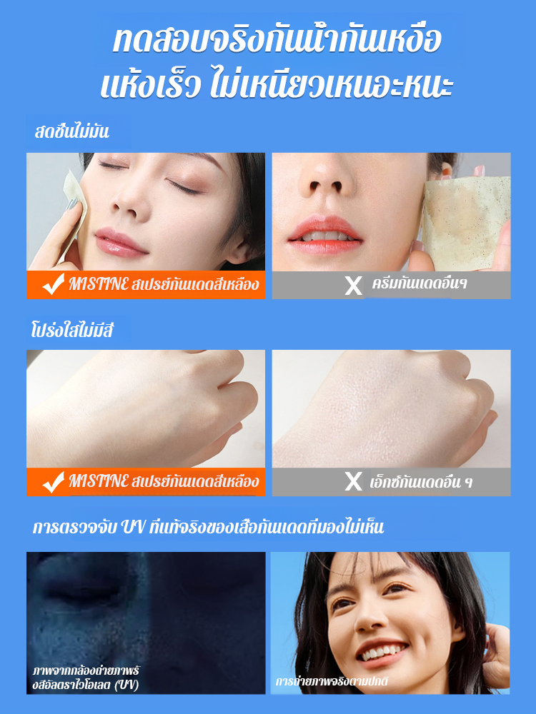 【ไม่คล้ำแดด】สเปรย์กันแดดให้ความชุ่มชื้น