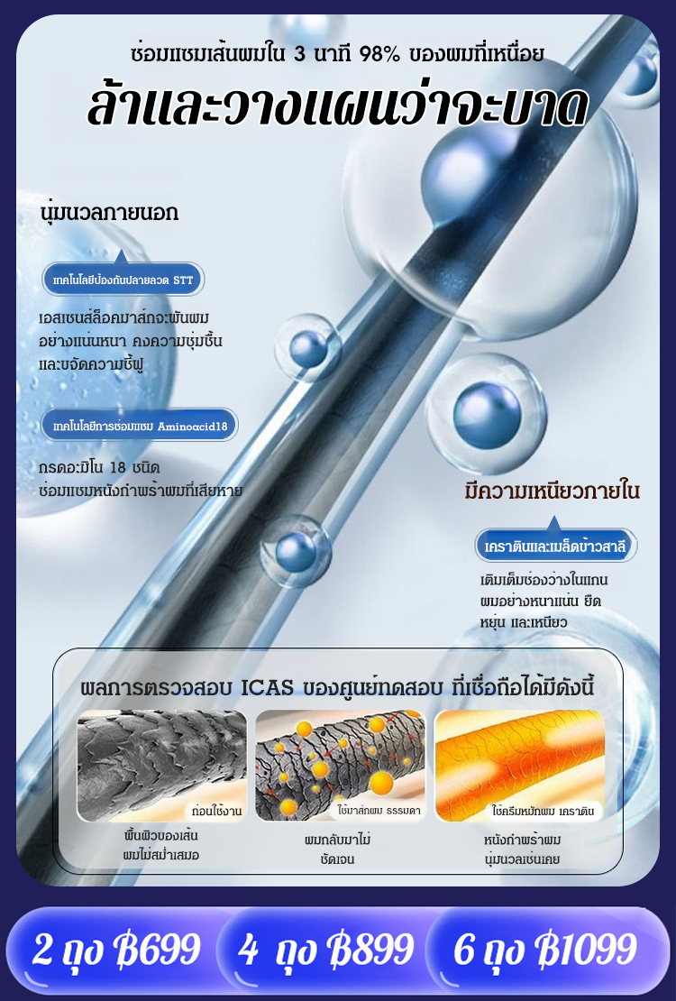 【ผมนุ่มลื่น】ครีมหมักผมเคราติน