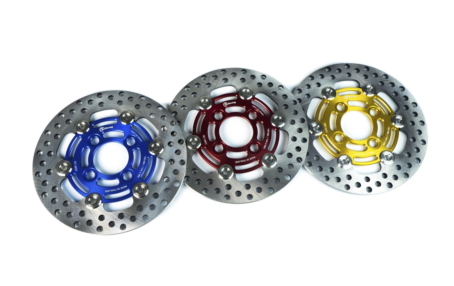 จานดิสเบรคหน้าแต่ง สองชั้น หมุดสแตนเลส 190 mm HONDA LEAD-125 CR RACING Brand-NETBIKESHOP