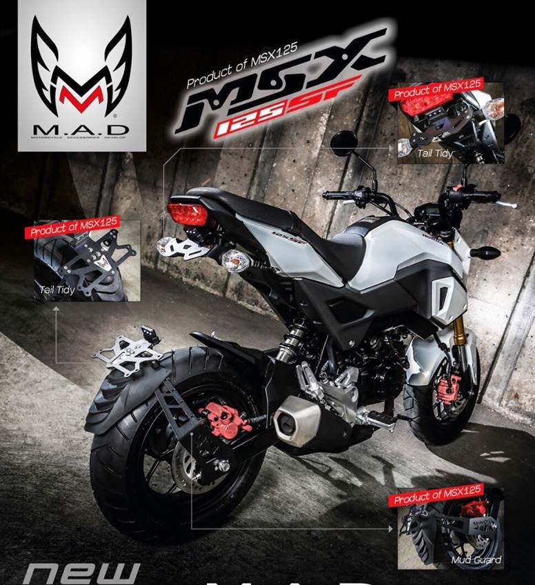 ท้ายกุด M.A.D พร้อมไฟส่องป้ายทะเบียน สำหรับ msx125sf-NETBIKESHOP